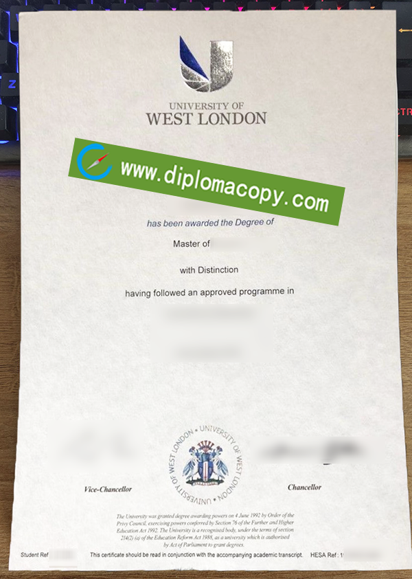 University of West London diploma, UWL fake degree
