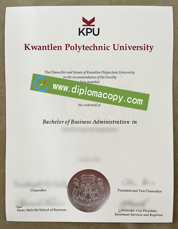 Kwantlen Polytechnic University degree, KPU fake diploma