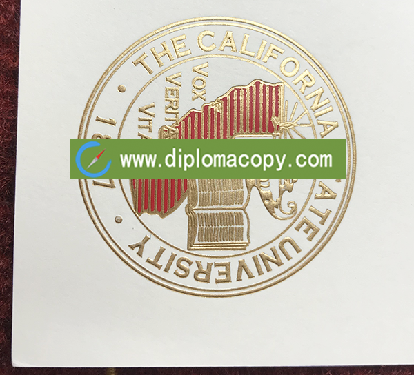 California State University diploma, fake California State University degree seal