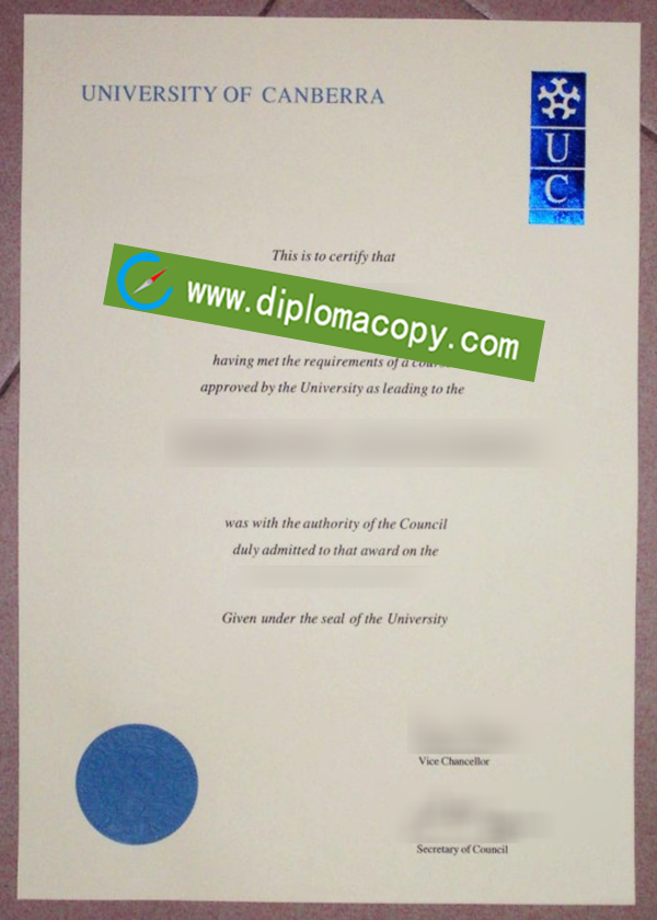 University of Canberra diploma, University of Canberra fake degree
