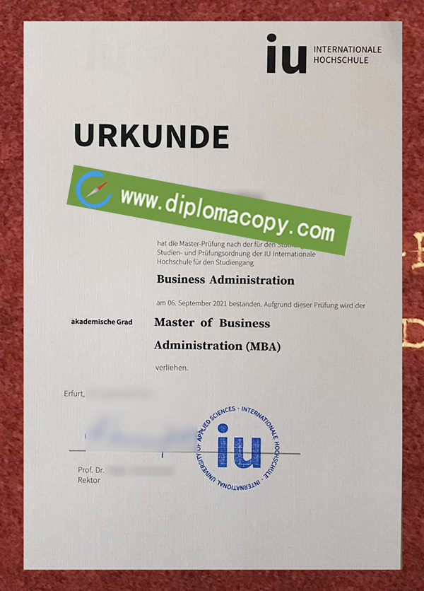 IU Internationale Hochschule diploma, fake Internationale Hochschule degree