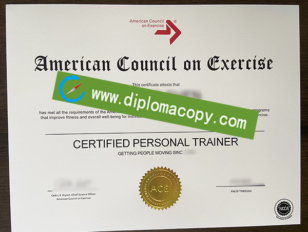 American Council on Exercise certificate, ACE fake certificate