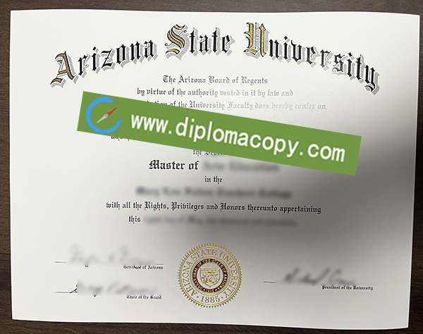Arizona State University diploma, fake Arizona State University degree