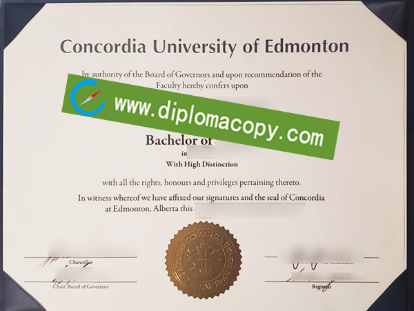 Concordia University of Edmonton diploma, fake Concordia University of Edmonton certificate