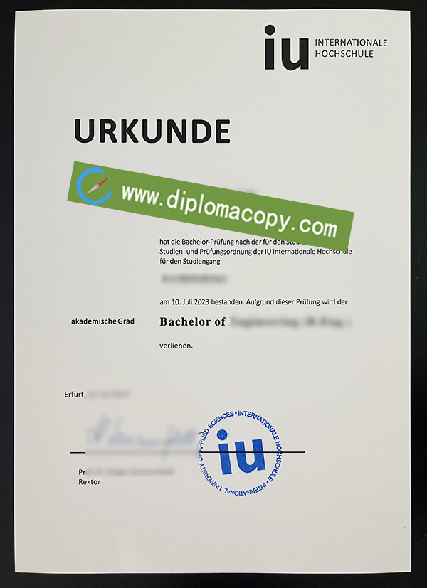 IU Internationale Hochschule diploma, fake IU degree