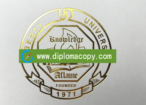 Liberty University diploma, Liberty University degree seal