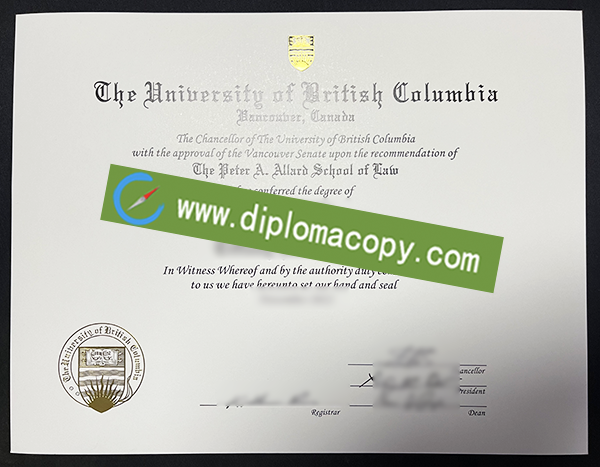University of British Columbia diploma, fake University of British Columbia degree
