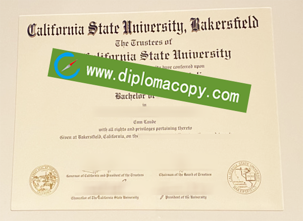 California State University Bakersfield diploma, CSUB fake degree