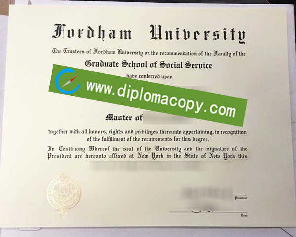 Fordham University degree, fake Fordham University diploma