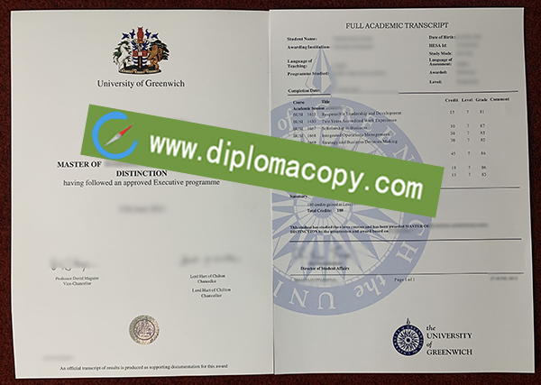 buy fake degree, University of Greenwich diploma transcript