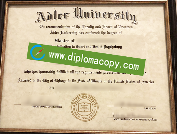 Adler University diploma, fake Adler University degree