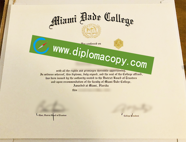 Miami Dade College degree, Miami Dade College fake diploma