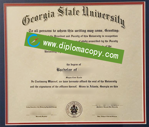 Georgia State University diploma, fake Georgia State University degree
