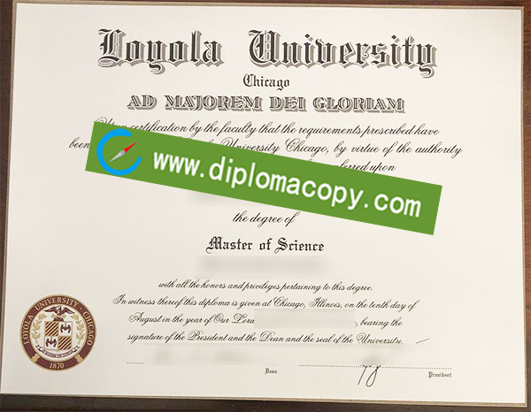 Loyola University Chicago diploma, fake Loyola University degree