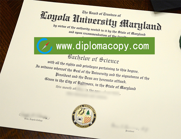 Loyola University Maryland diploma, fake Loyola University degree