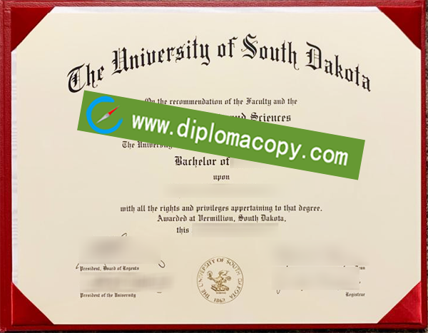 University of South Dakota degree, University of South Dakota diploma
