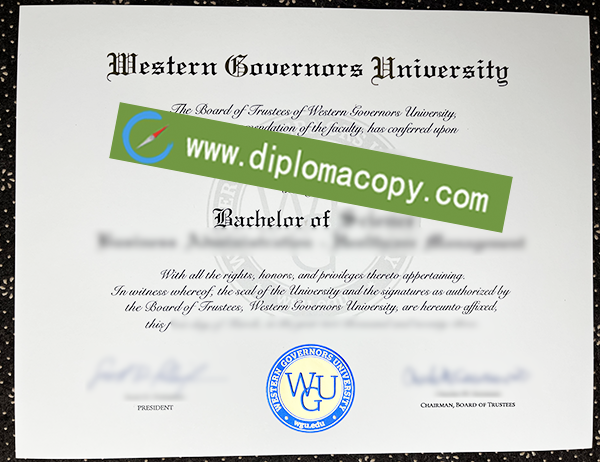 Western Governors University degree, fake WGU diploma