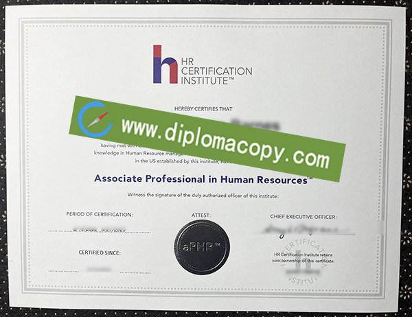 HRCI fake certificate, APHR certificate