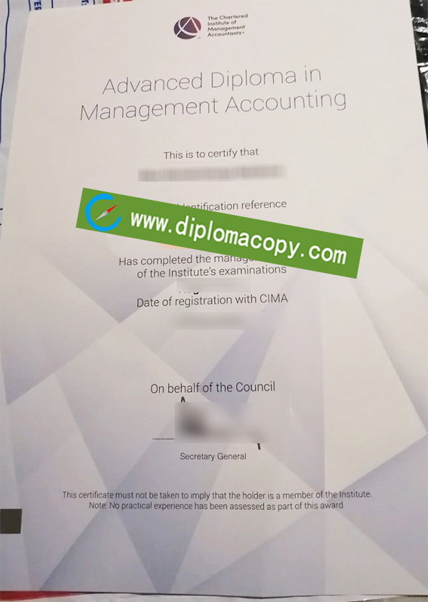 Chartered Institute of Management Accountants certificate, CIMA fake diploma