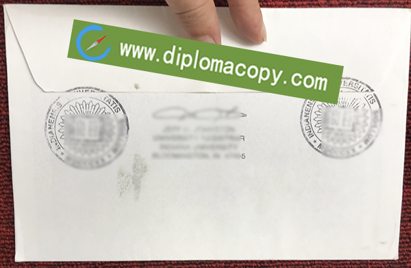 Indiana University envelope, fake Indiana University transcript
