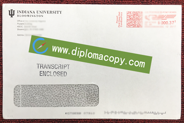 Indiana University transcript envelope, fake transcript