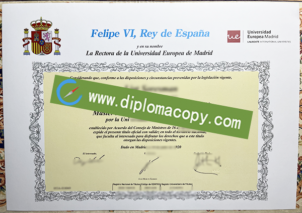 Universidad Europea de Madrid degree, fake diploma