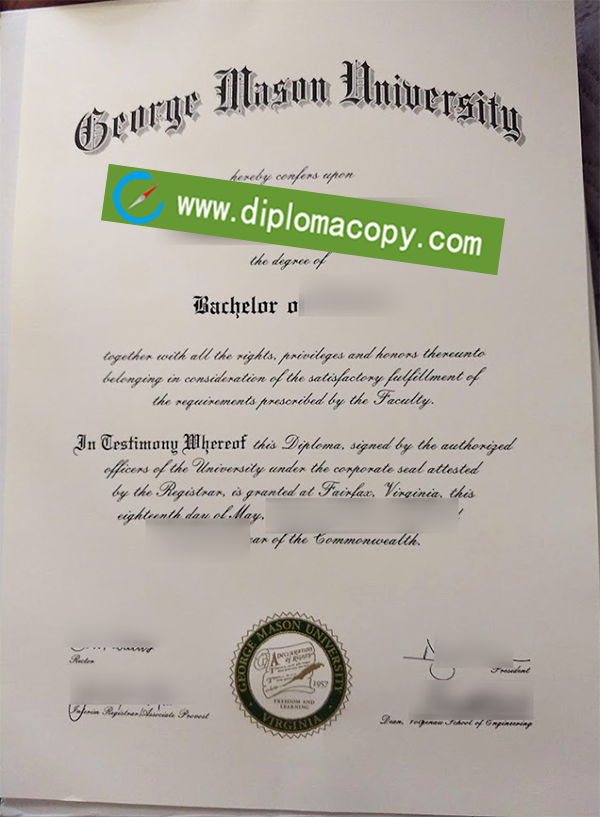 GMU degree, fake George Mason University diploma