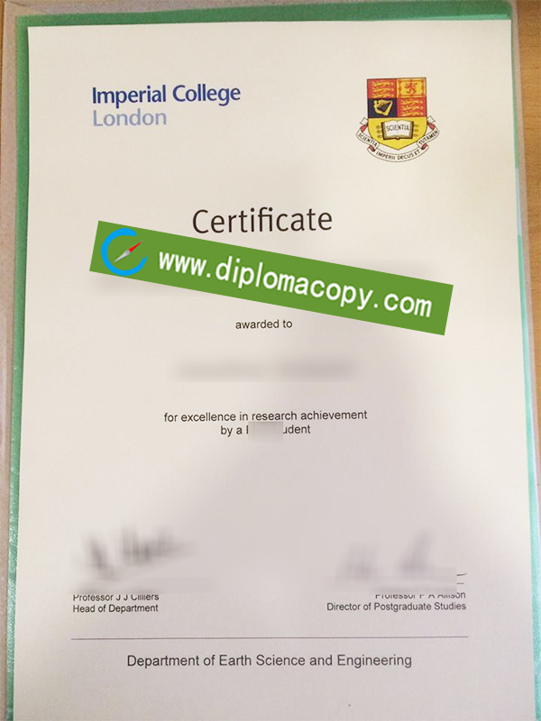 Imperial College London certificate, Imperial College London fake diploma