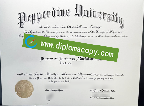 Pepperdine University diploma, fake Pepperdine University degree