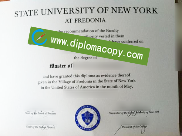 Fake SUNY diploma, SUNY Fredonia degree 