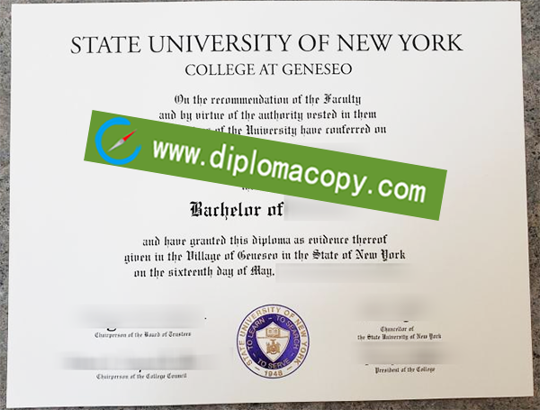 Fake SUNY degree, SUNY Geneseo diploma