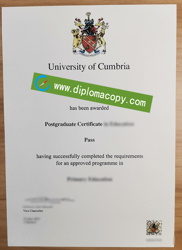 University of Cumbria degree, fake University of Cumbria diploma