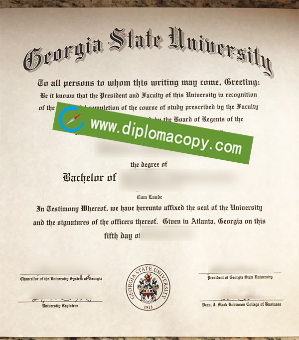 Georgia State University degree, GSU fake diploma