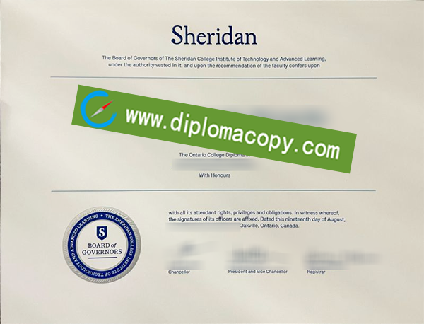 Sheridan College diploma, fake Sheridan College degree