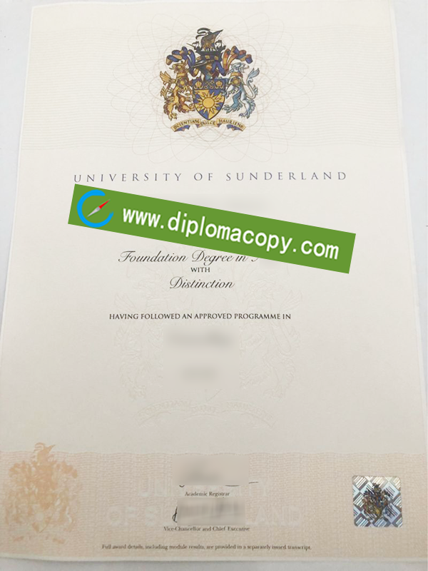 University of Sunderland diploma, fake University of Sunderland degree