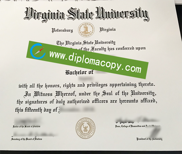 VSU diploma, Virginia State University fake degree
