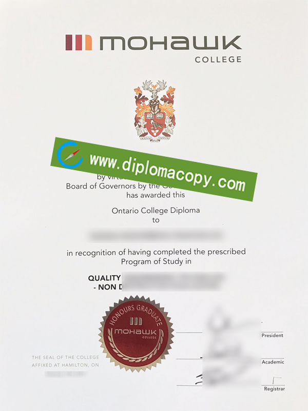 Mohawk College degree, fake Mohawk College diploma