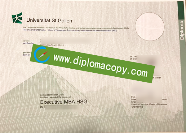 Universität St. Gallen degree, HSG fake diploma