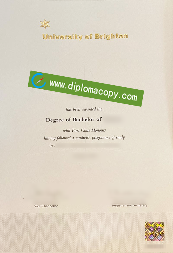 University of Brighton diploma, fake University of Brighton certificate
