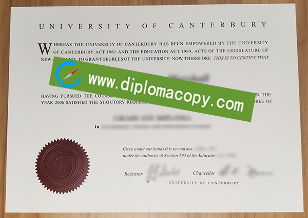 University of Canterbury degree, fake University of Canterbury diploma