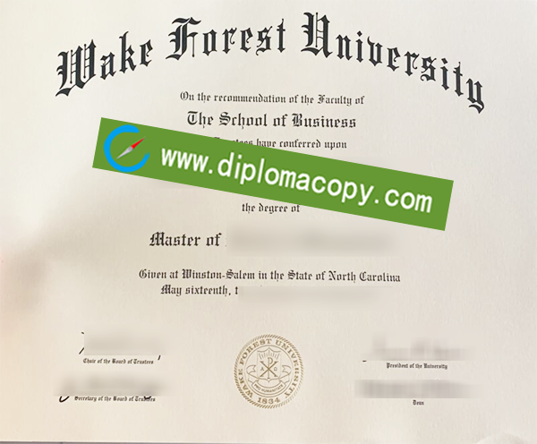 Wake Forest University diploma, fake WFU degree