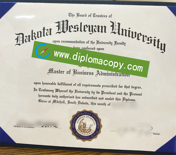 DWU degree, Dakota Wesleyan University diploma