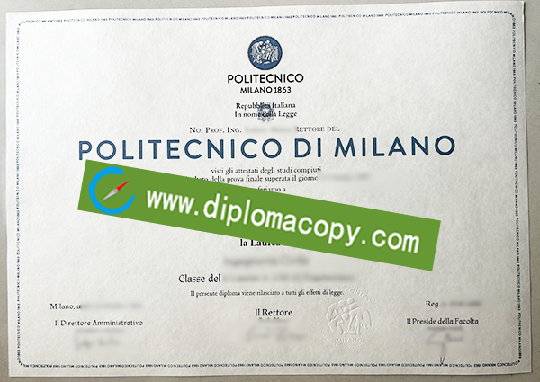 Politecnico di Milano degree, Politecnico di Milano fake diploma