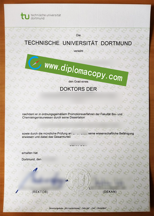 TU Dortmund degree, Technische Universität Dortmund diploma
