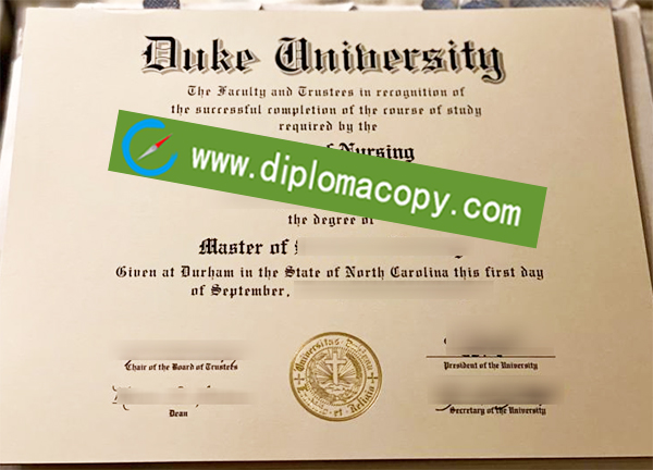 Duke University diploma, Duke University degree