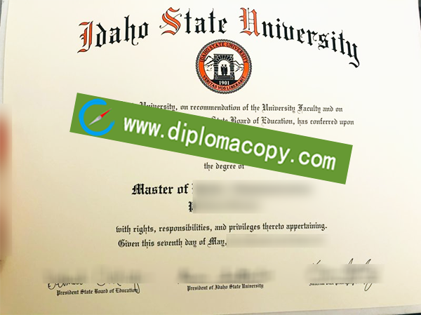 Idaho State University diploma, Idaho State University degree