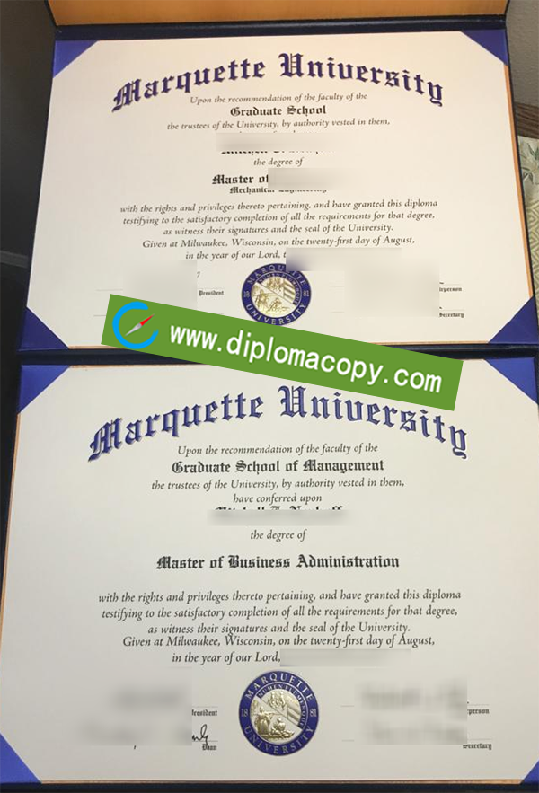 Marquette University diploma, Marquette University degree