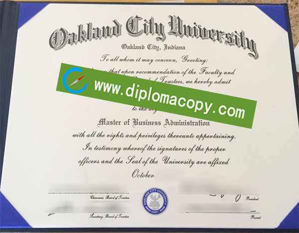 Oakland City University diploma, Oakland City University degree