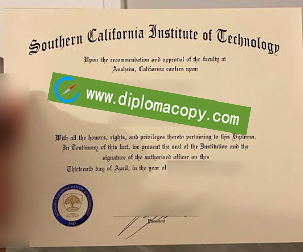 SCIT diploma, Southern California Institute of Technology degree