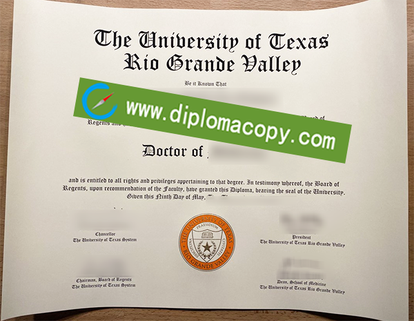 UTRGV degree, University of Texas Rio Grande Valley diploma